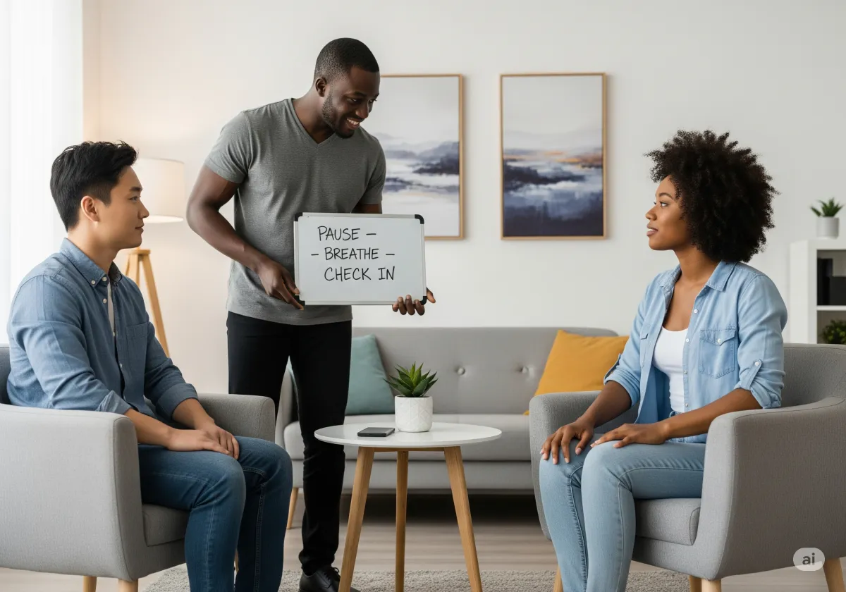ACT therapy session at Cornerstone Wellness Center in Medina, OH, with therapist David Reece and a Latina teen client in a bright, encouraging therapy space.