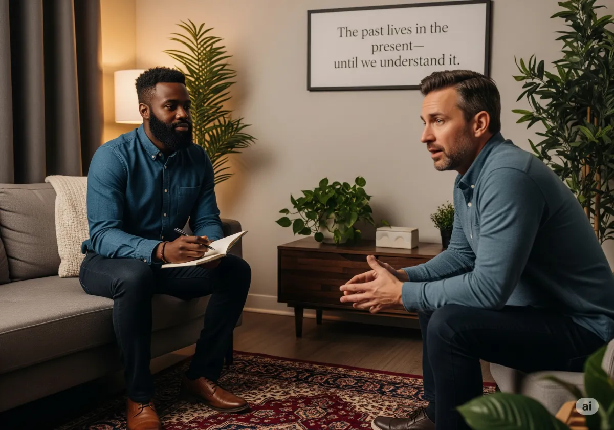 Acceptance and Commitment Therapy session at Cornerstone Wellness Center in Medina, OH, highlighting the supportive relationship between therapist and client in a nurturing environment.