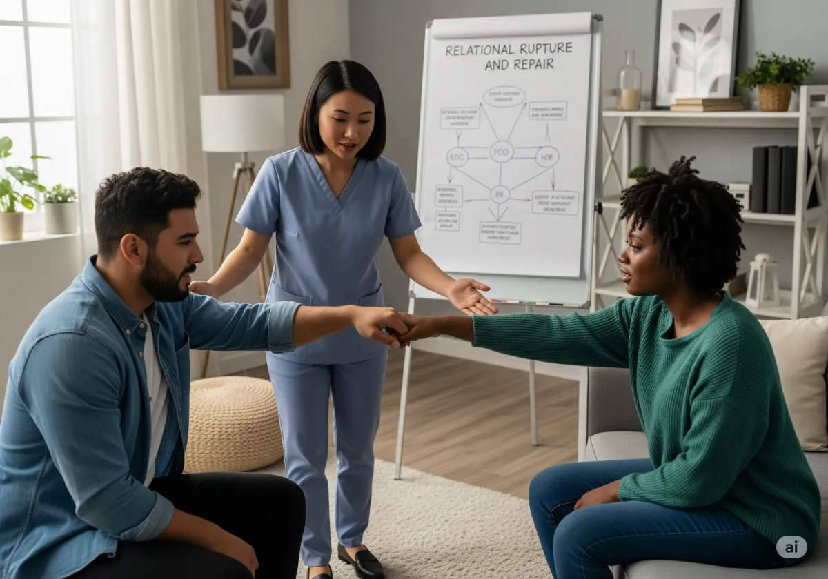 ACT therapy session at Cornerstone Wellness Center in Medina, OH, with therapist David Reece and a Latina teen client in a bright, encouraging therapy space.