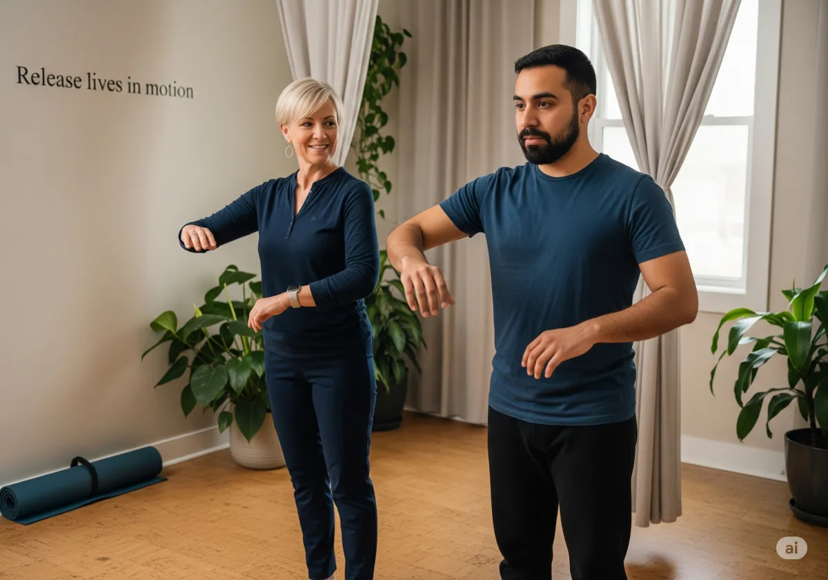 ACT therapy session at Cornerstone Wellness Center in Medina, OH, with therapist Amanda Hill and a young African American male client in a peaceful therapy room.