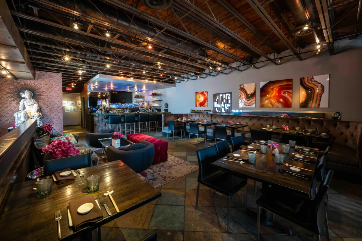 Upstairs Bar erving sushi and coctktails