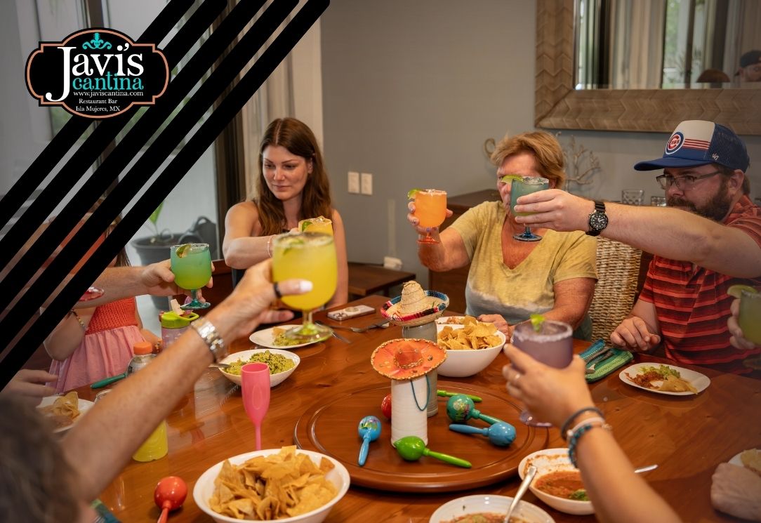 Margaritas being poured at Isla Mujeres bar