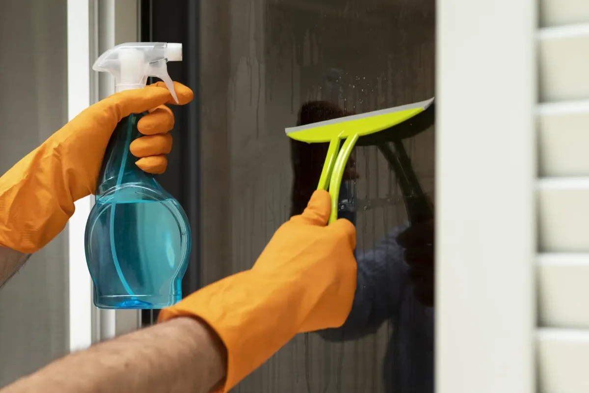 cleaning the window
