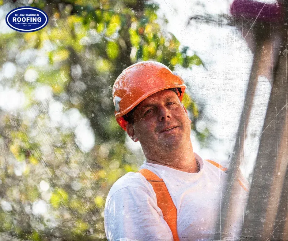 Picture of a roofer with a hard hat