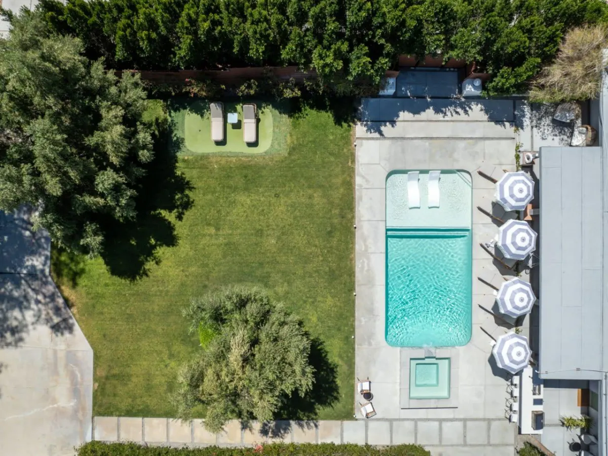 Guests practicing yoga and breathwork at Cosmic Activation Retreat, a luxury wellness retreat in Palm Springs focused on mindfulness and healing.
