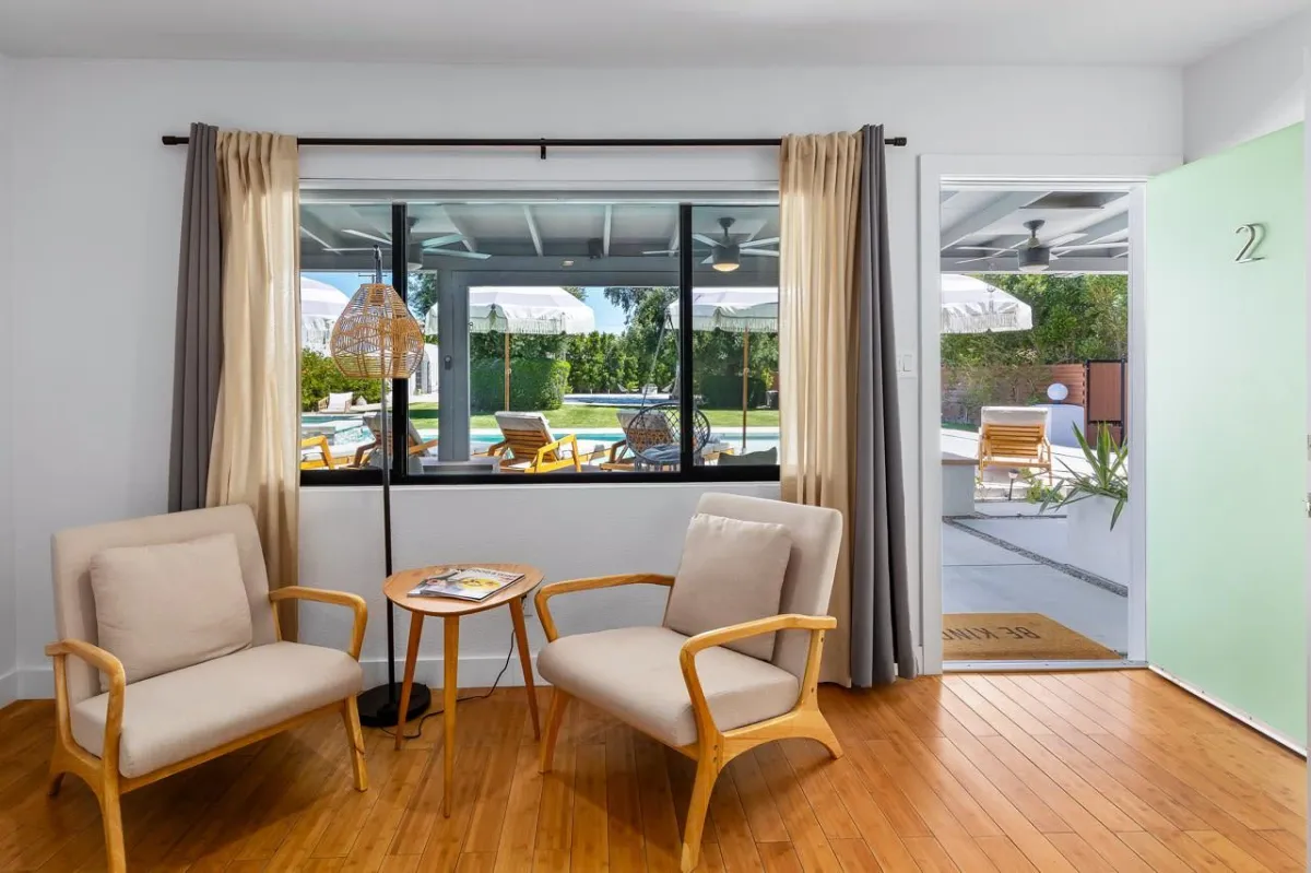 Guests practicing yoga and breathwork at Cosmic Activation Retreat, a luxury wellness retreat in Palm Springs focused on mindfulness and healing.