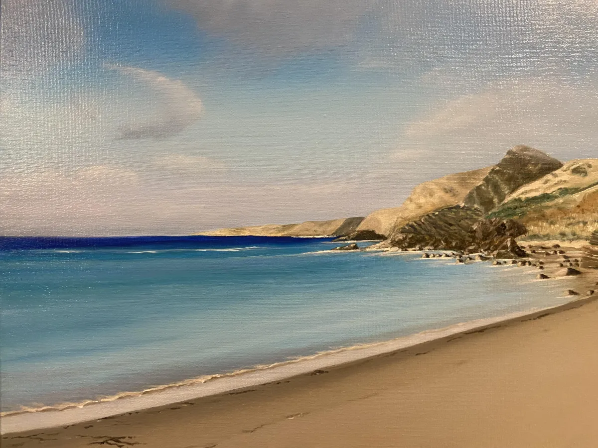 Beach oil painting Vanessa A North ART