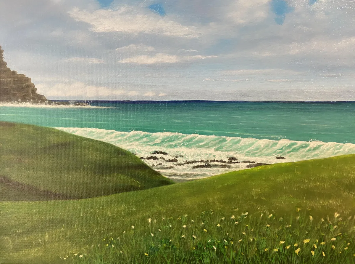 Beach oil painting Vanessa A North ART