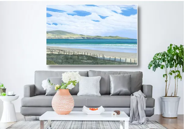 Beach oil painting Vanessa A North ART