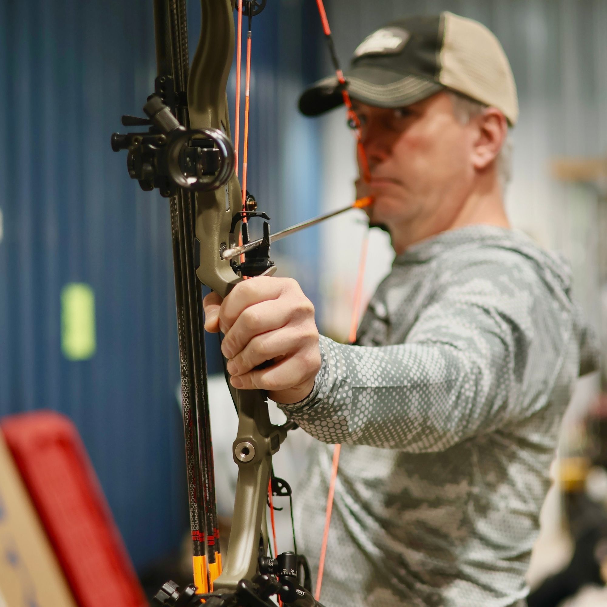 Archer at full draw