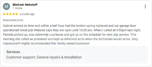 broken garage door spring