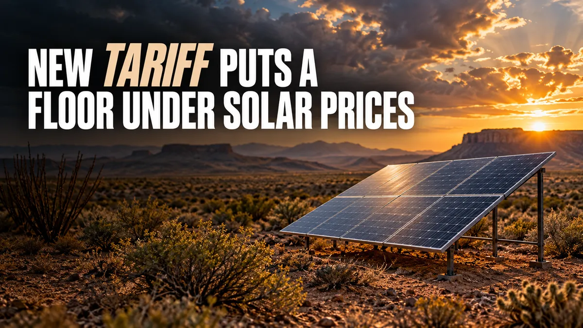 A NEW FEDERAL TARIFF JUST PUT A FLOOR UNDER SOLAR PANEL PRICES: What It Means If You're Planning Off-Grid Power on Raw Land