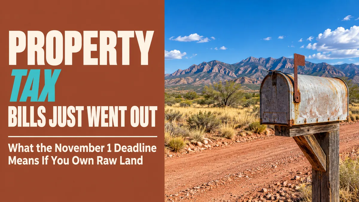 ARIZONA PROPERTY TAX BILLS JUST WENT OUT: What the November 1 Deadline Actually Means If You Own Raw Land