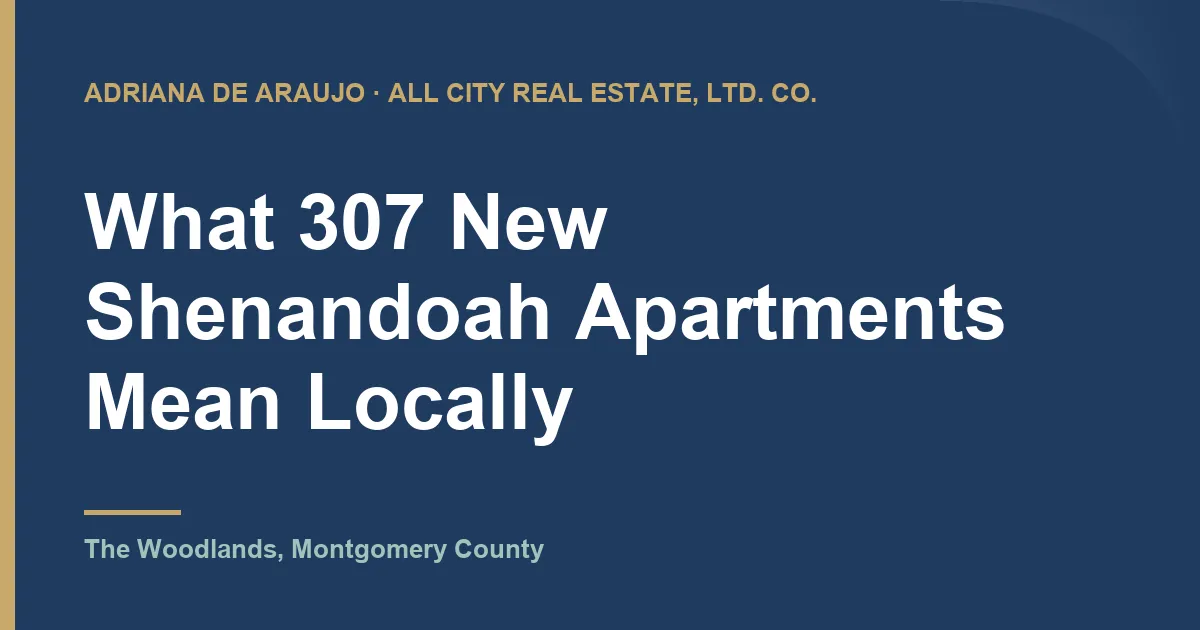 What 307 New Shenandoah Apartments Mean Locally