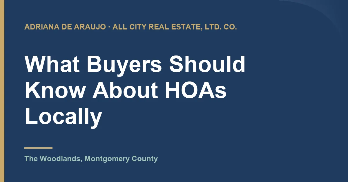 What Buyers Should Know About HOAs Locally