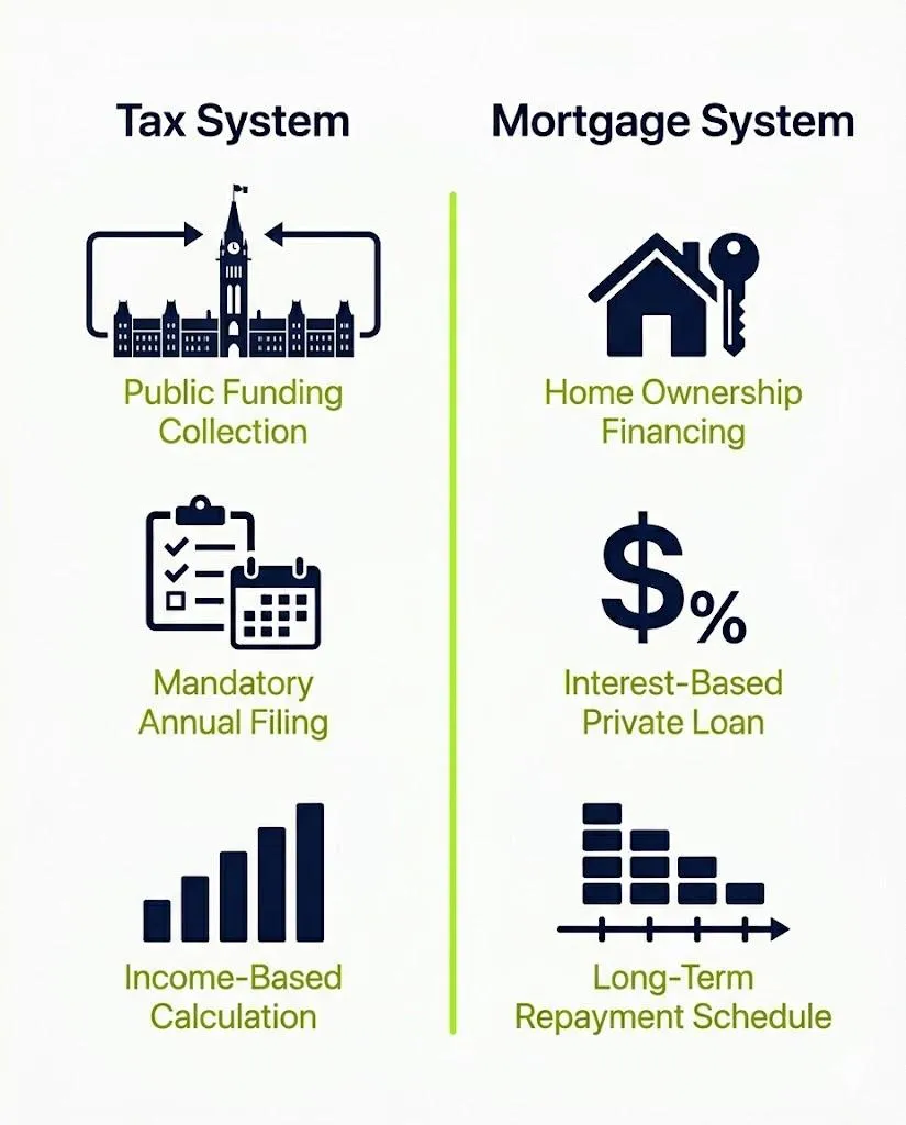 Illustration of business owners considering mortgage options