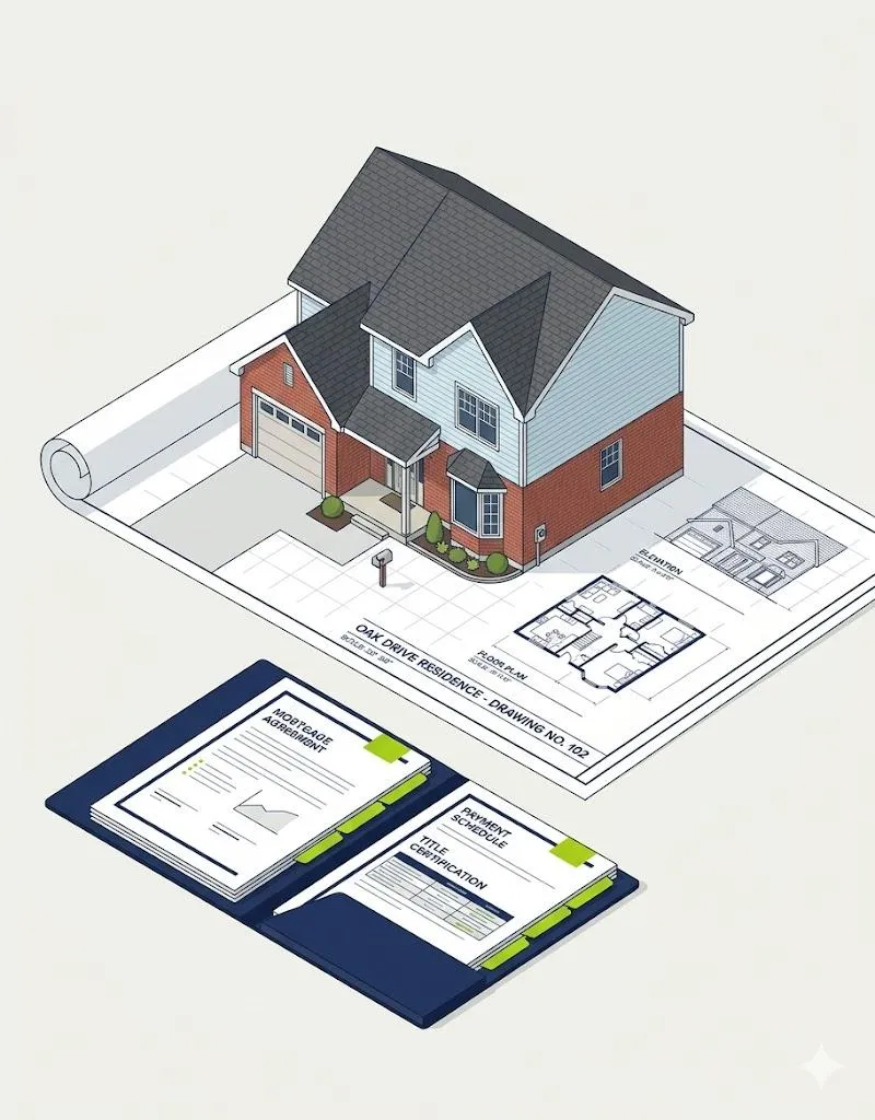First-time home buyer reviewing documents