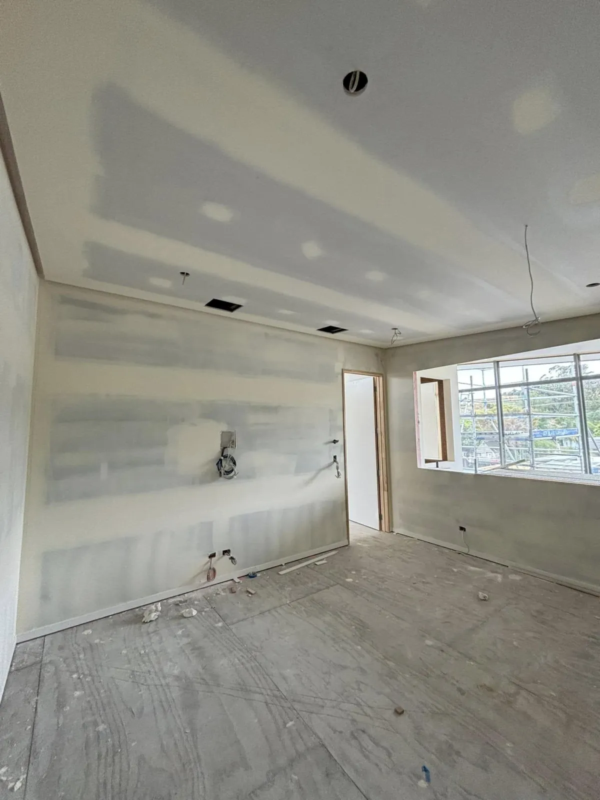 Smooth interior plaster finish in Northland home