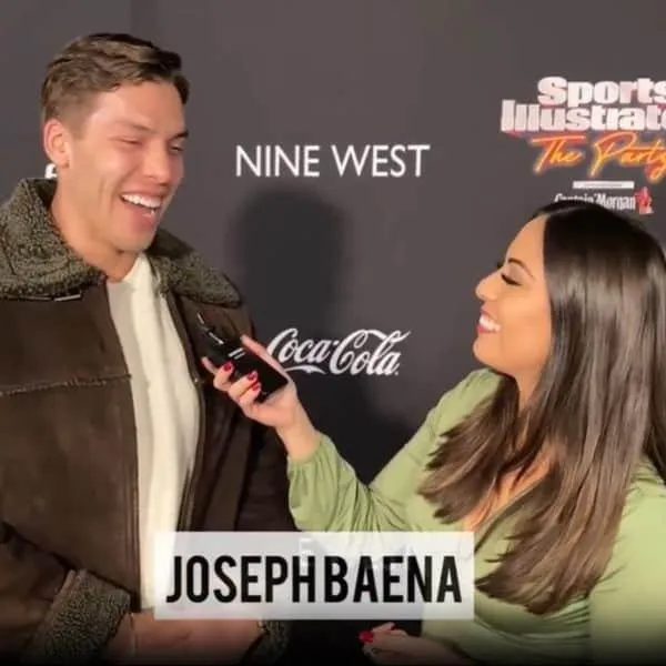 Networking at Super Bowl Event: Adriana Davalos and Joseph Baena