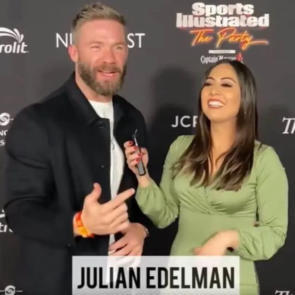 Influencer Adriana Davalos with Julian Edelman, Sports Marketing Event