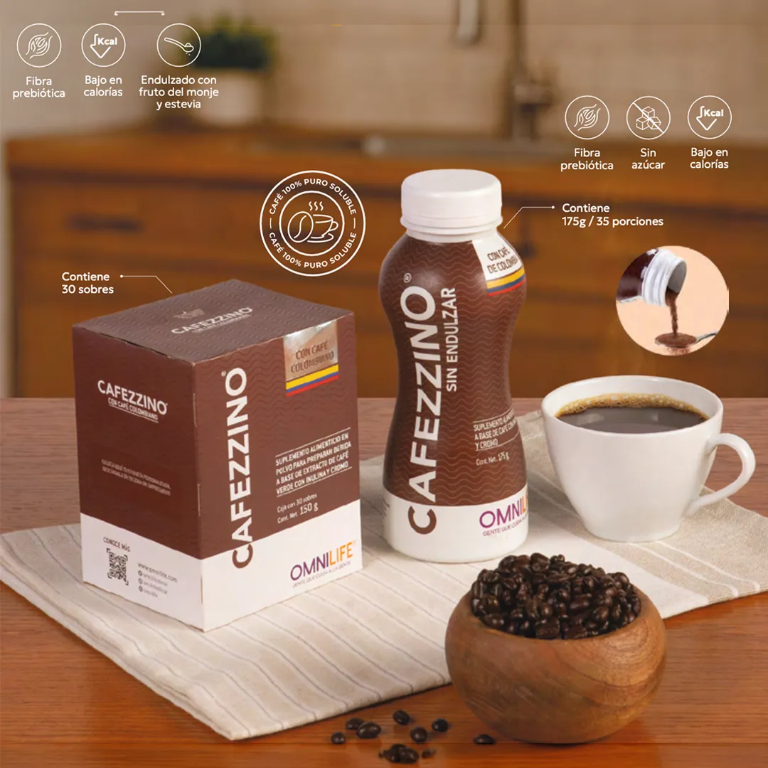 Café termogénico Cafezzino Supreme de Omnilife para el control de peso