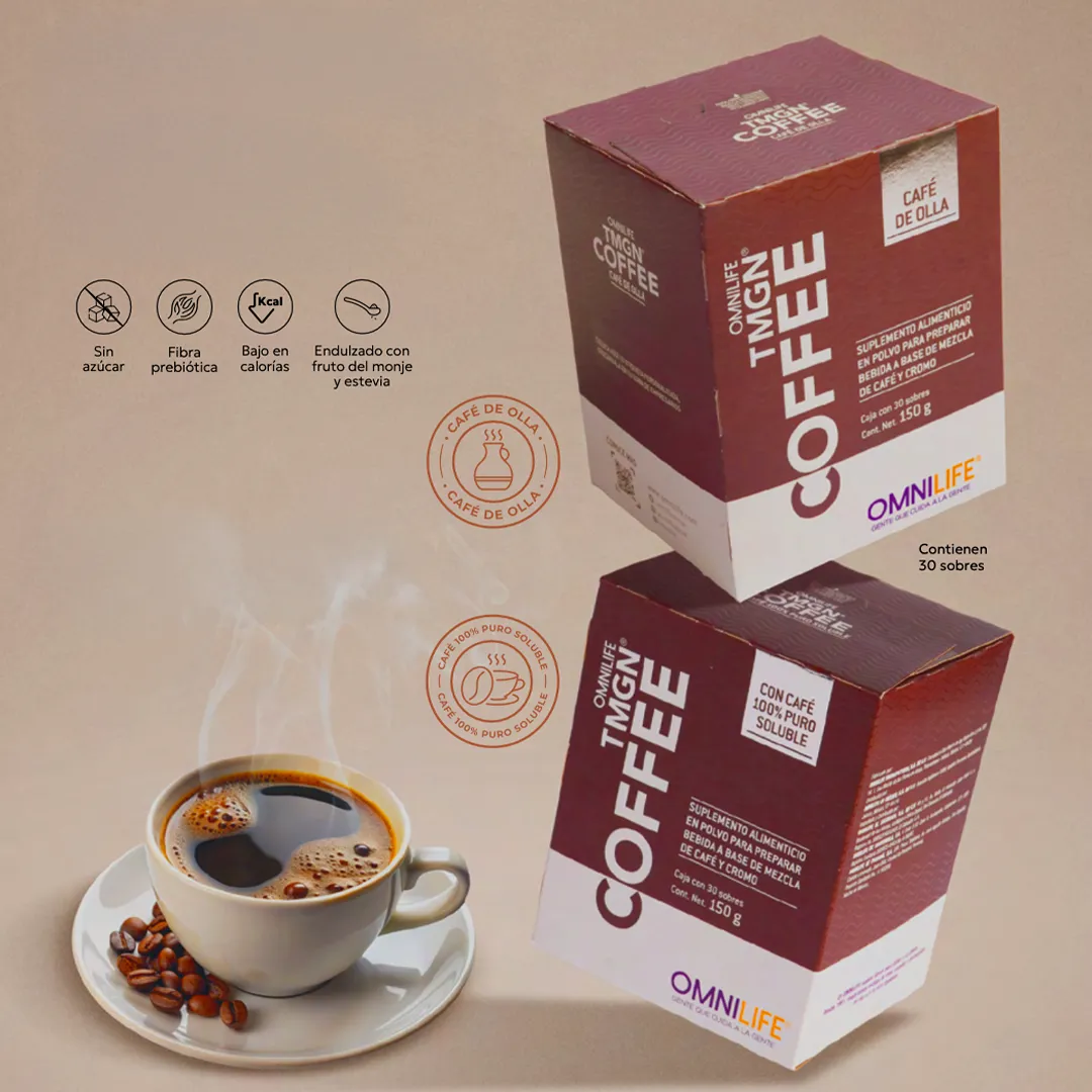 Café instantáneo tradicional Thermogen Coffee de Omnilife con cromo