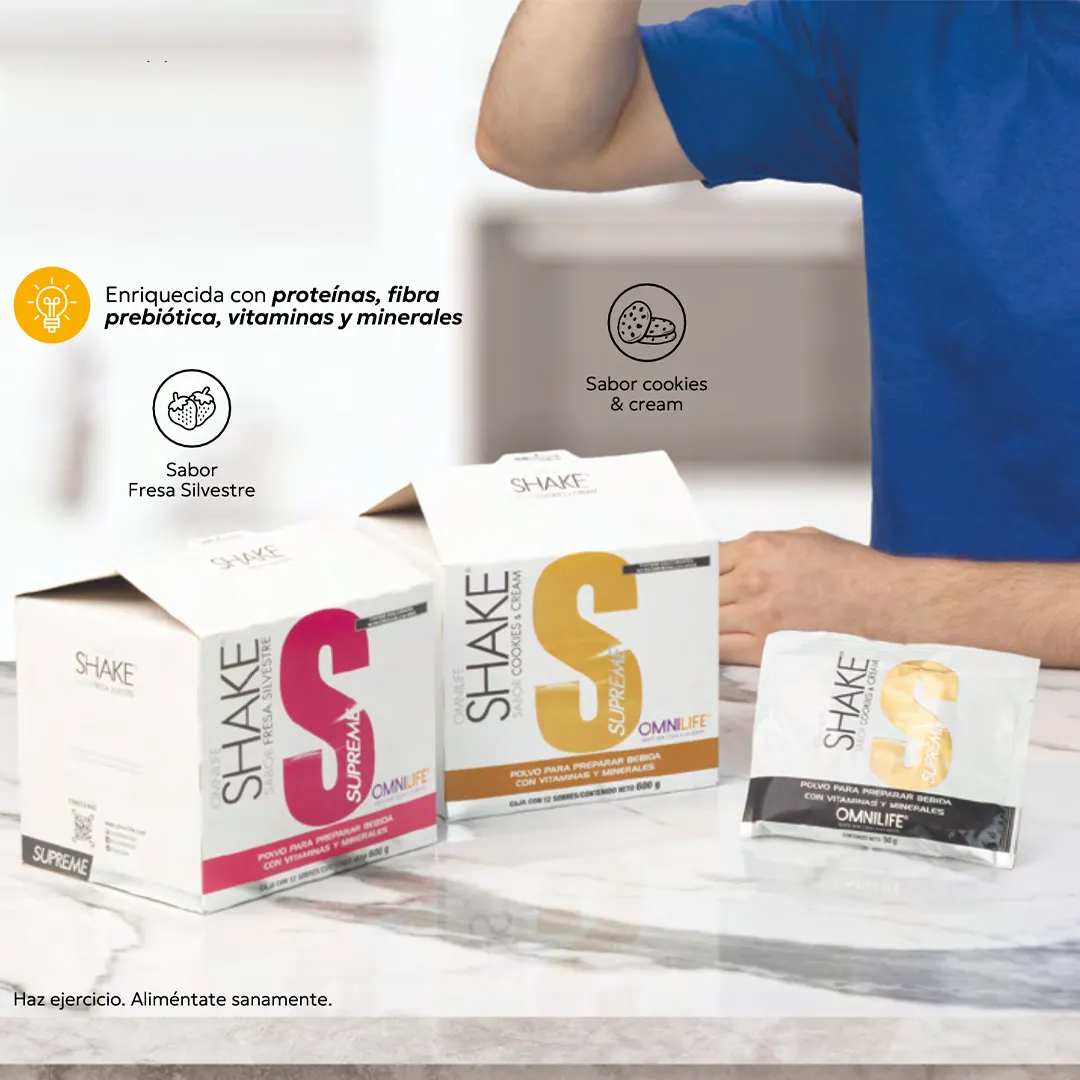 Malteada ligera Shake Supreme de Omnilife sabor cookies and cream
