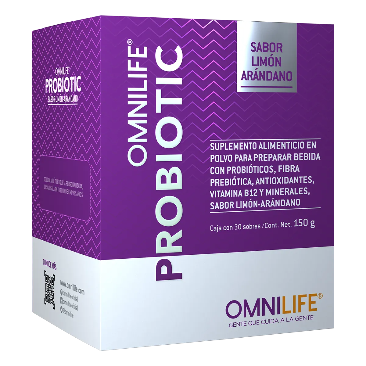 Suplemento de probióticos en polvo Probiotic Supreme de Omnilife sabor limón