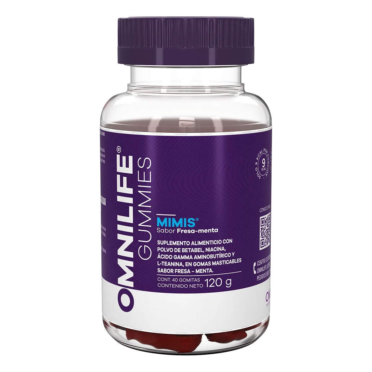 Gomitas masticables OML Gummies Mimis de Omnilife con GABA sabor fresa menta