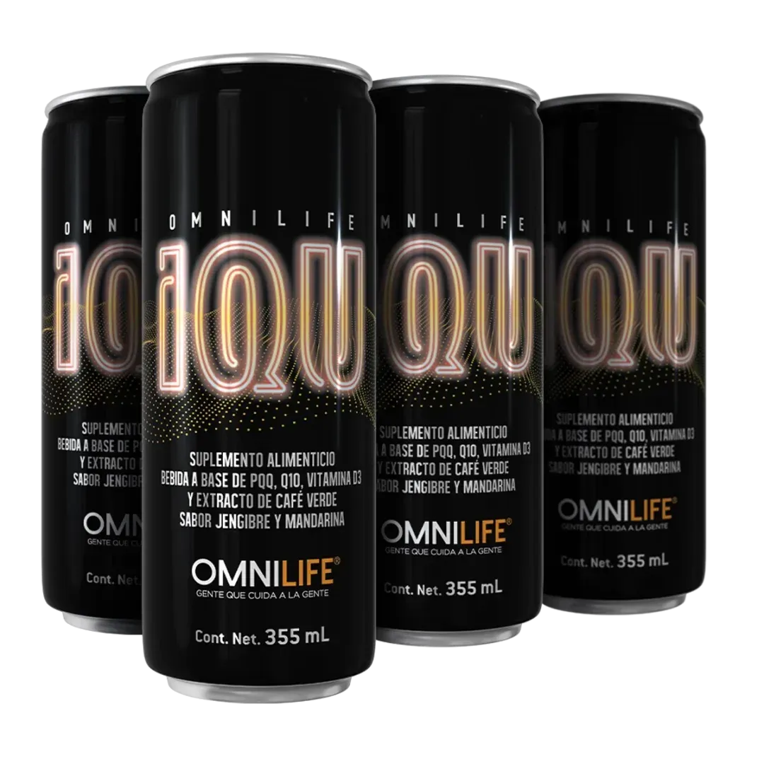 Bebida inteligente Iqu de Omnilife con PQQ sabor jengibre mandarina