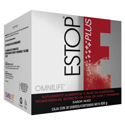 Suplemento alimenticio Estop Plus de Omnilife con fitoesteroles sabor nuez