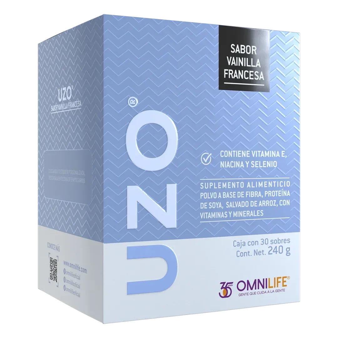 Fórmula nutricional avanzada Uzo Supreme de Omnilife sabor vainilla francesa