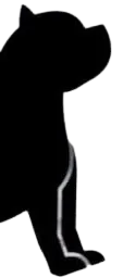 side view black silhouette of a pitbull
