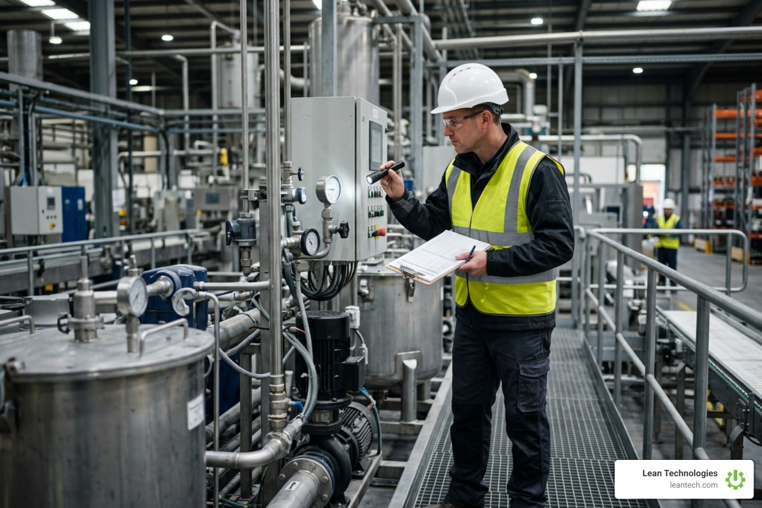 maintenance technician inspecting equipment