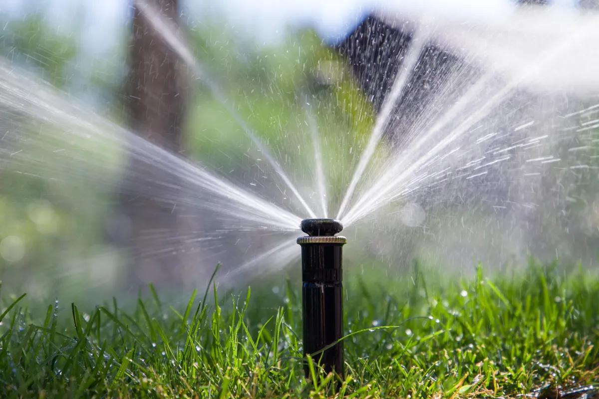 sprinkler system spraying water