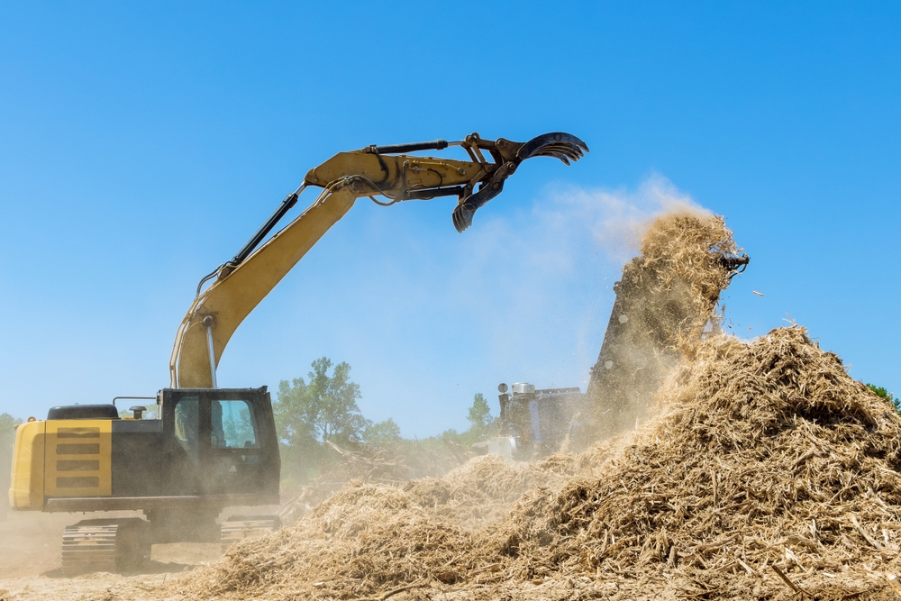 excavator removing debris