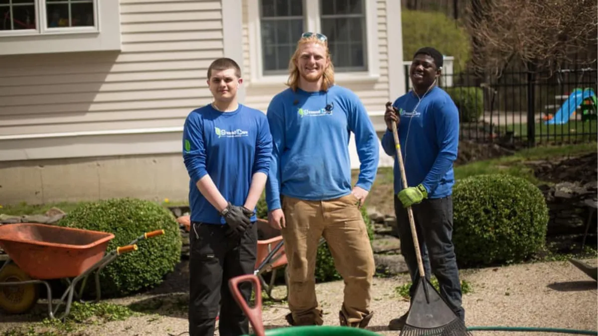 Ground Care Landscaping team with rakes and equiment