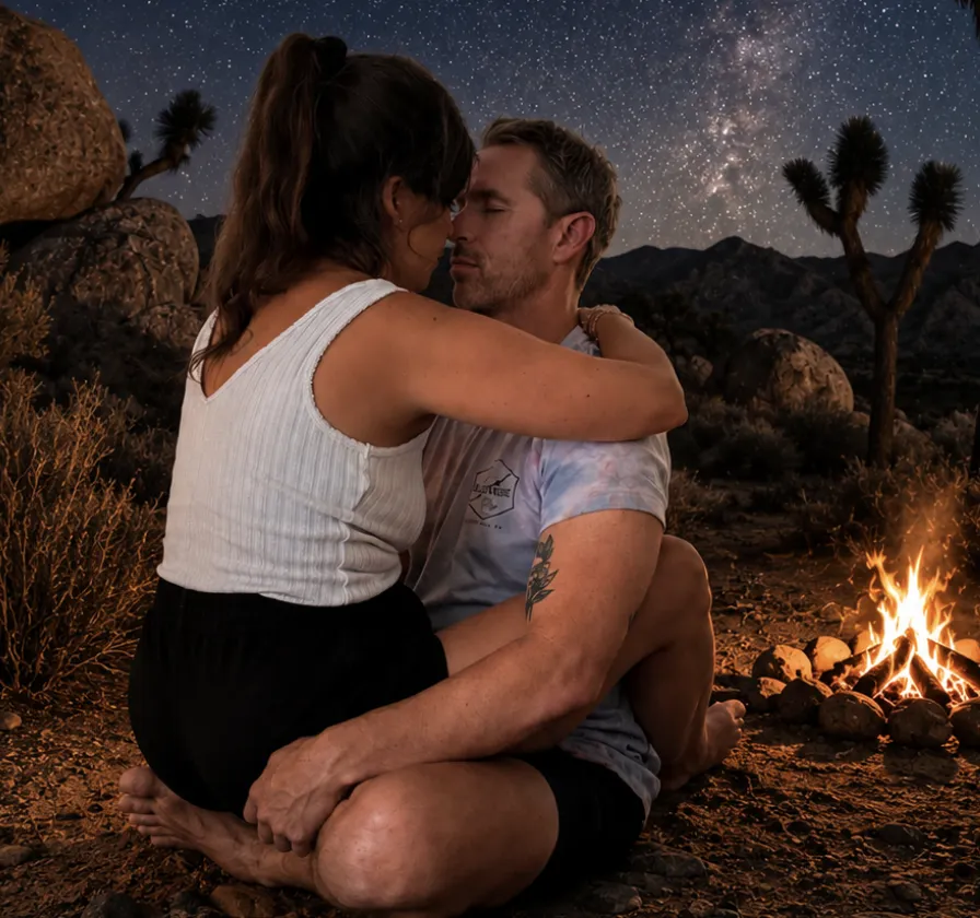 a couple of people that are holding each other