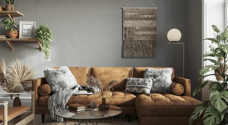 Beautifully staged living room with modern furniture, bright natural light, and welcoming décor designed to help sell a home faster during the spring real estate season.