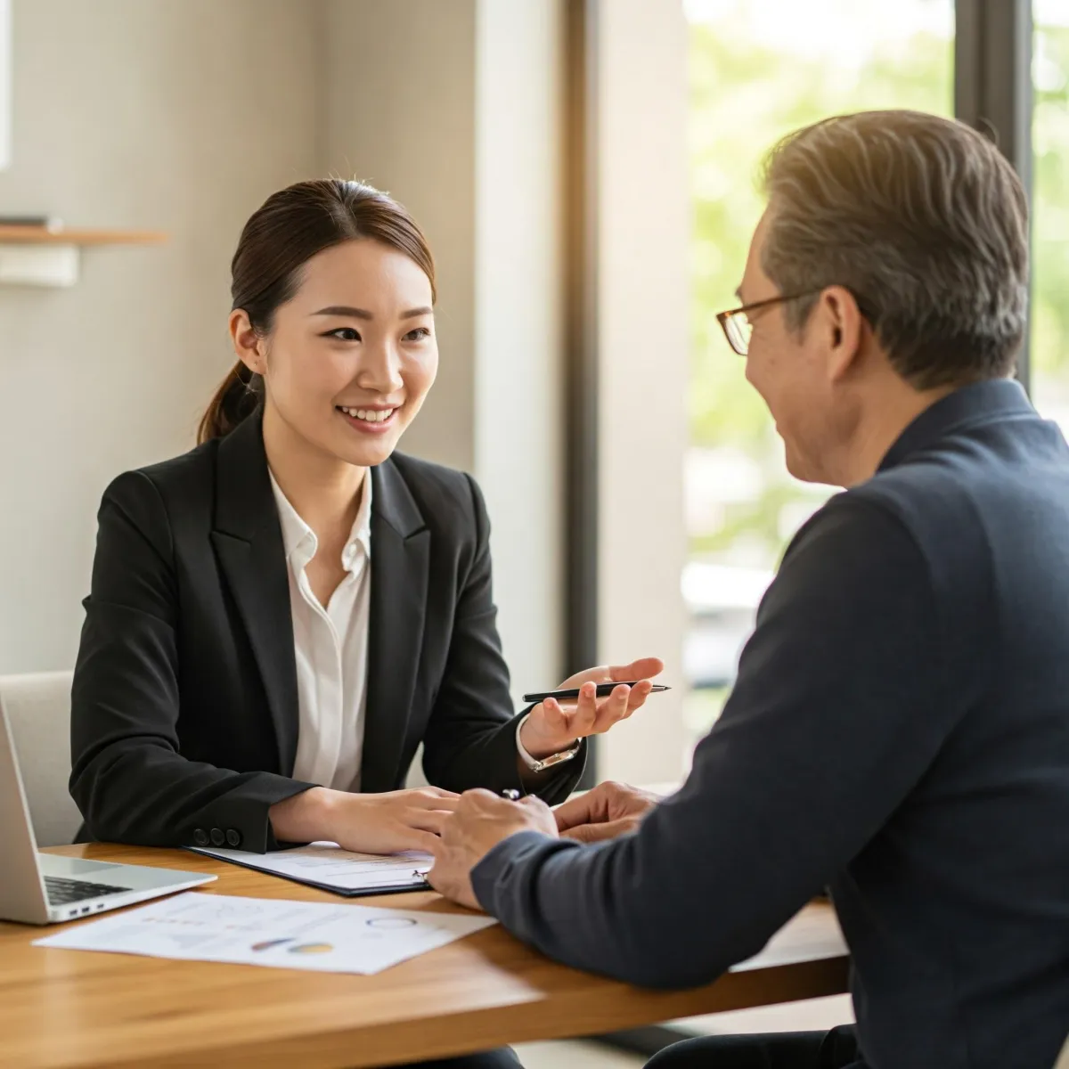 Advisor meeting with client