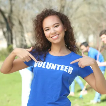 Volunteers helping out at events