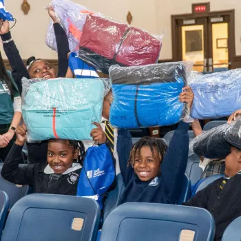 Moments of donations being presented