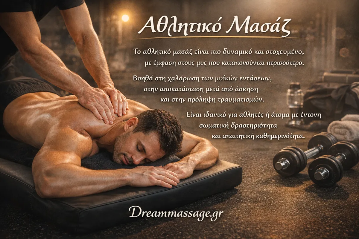 Αθλητικό μασάζ σε περιβάλλον σπα 