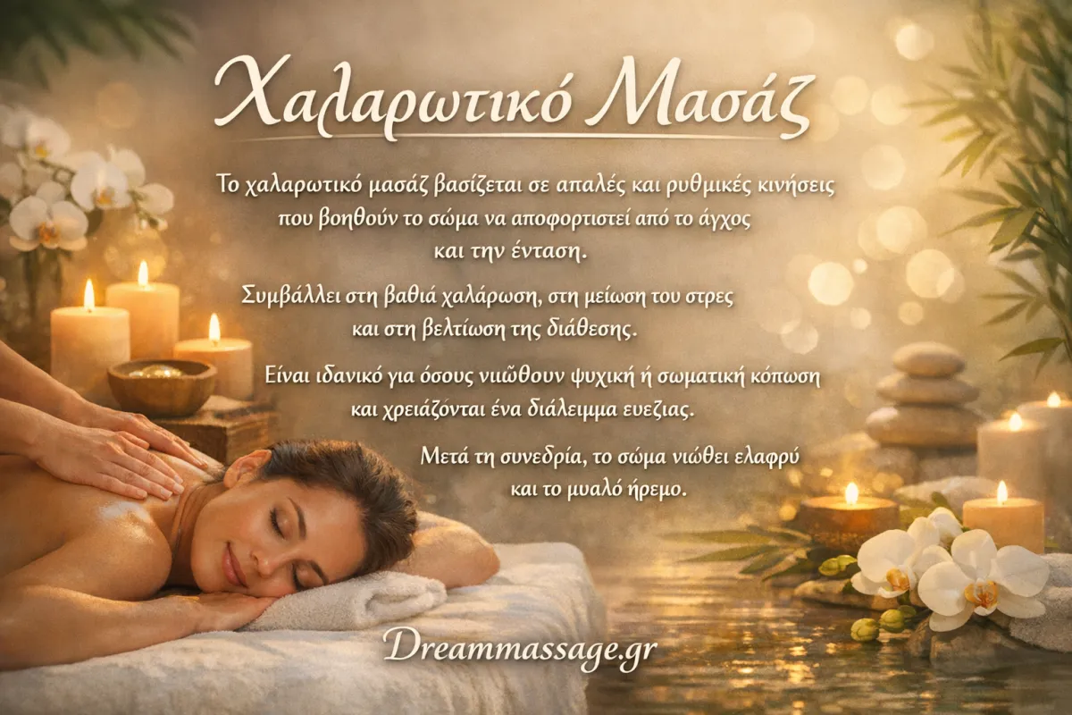Χαλαρωτικό μασάζ σώματος σε ήρεμο περιβάλλον σπα