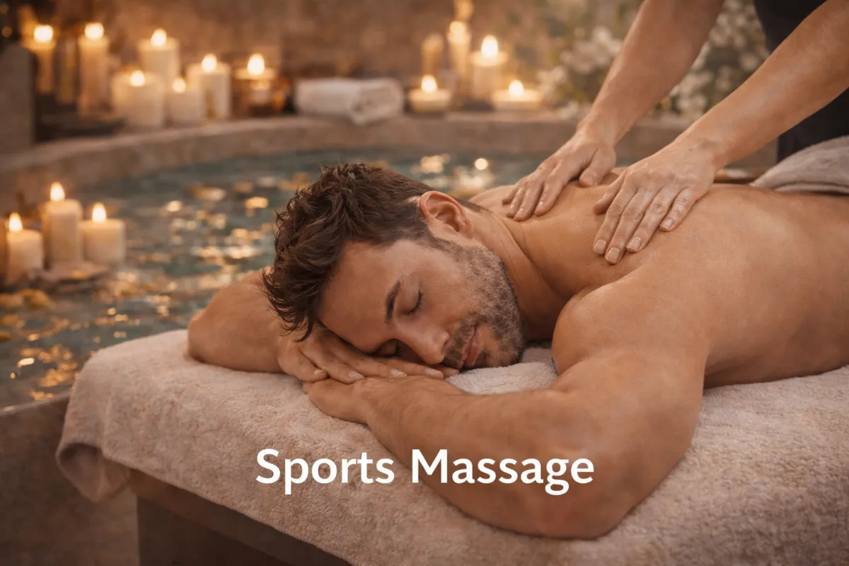 Sports massage focused on muscle recovery in a spa environment