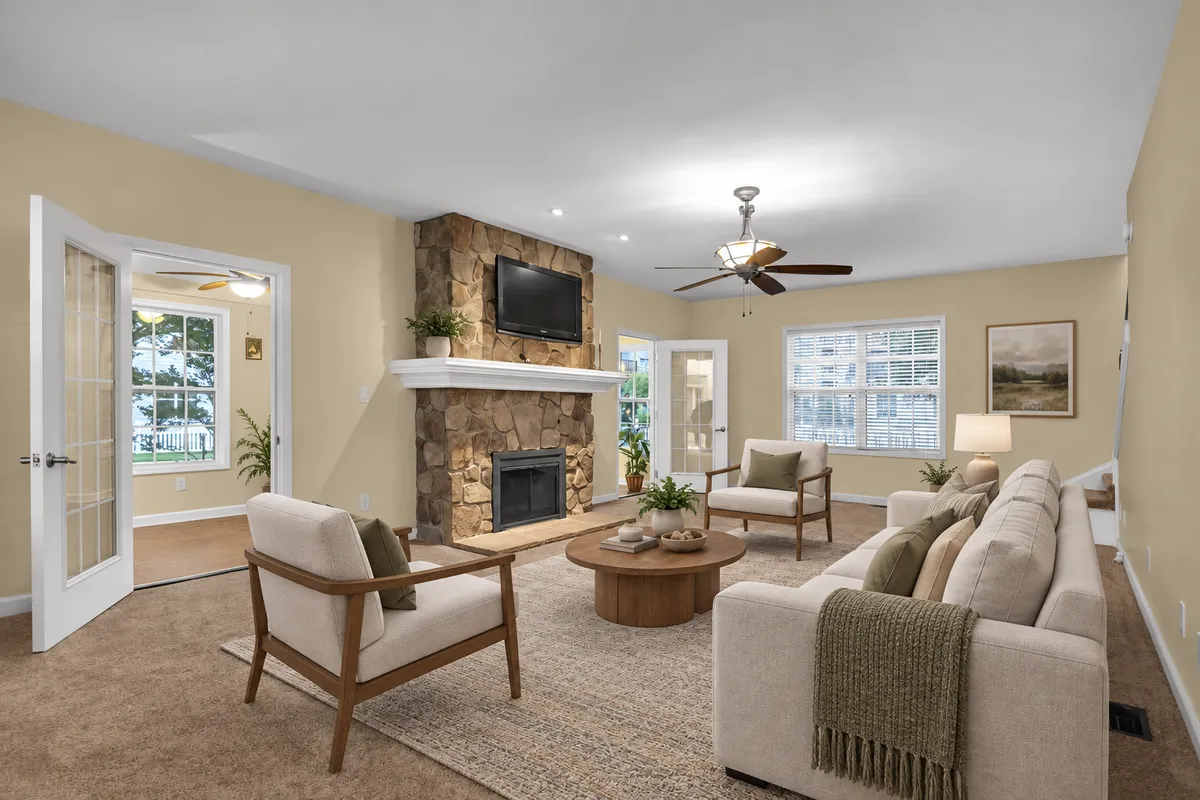 Digitally staged living room concept for 402 26th Street