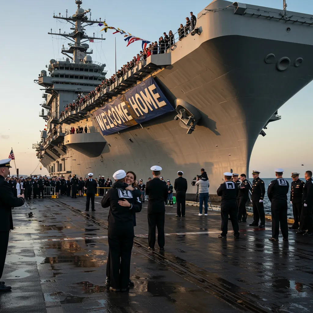 Illustration welcoming returning Navy families to Hampton Roads