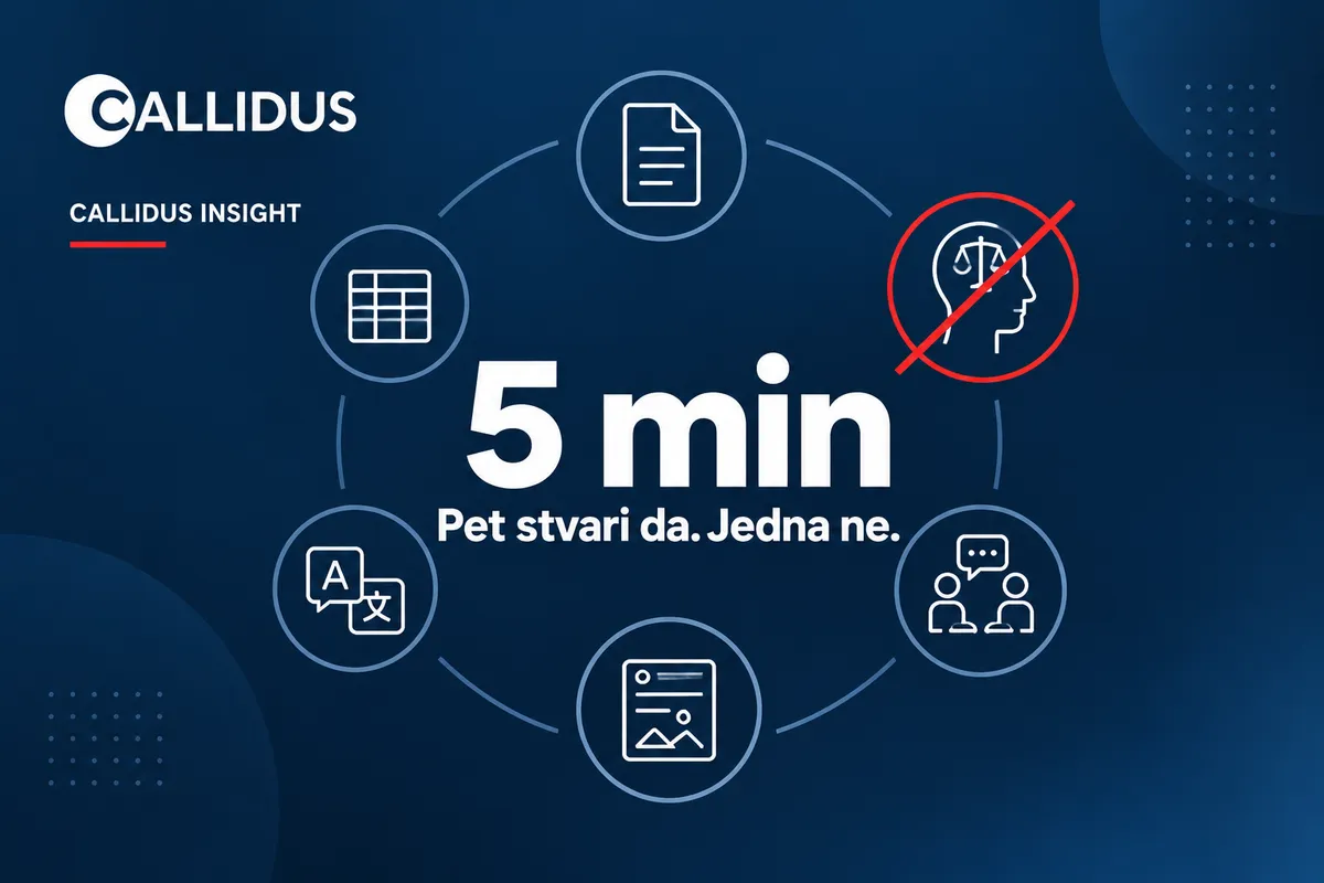 Što AI kod nas odradi u pet minuta — pet primjera iz ustanove