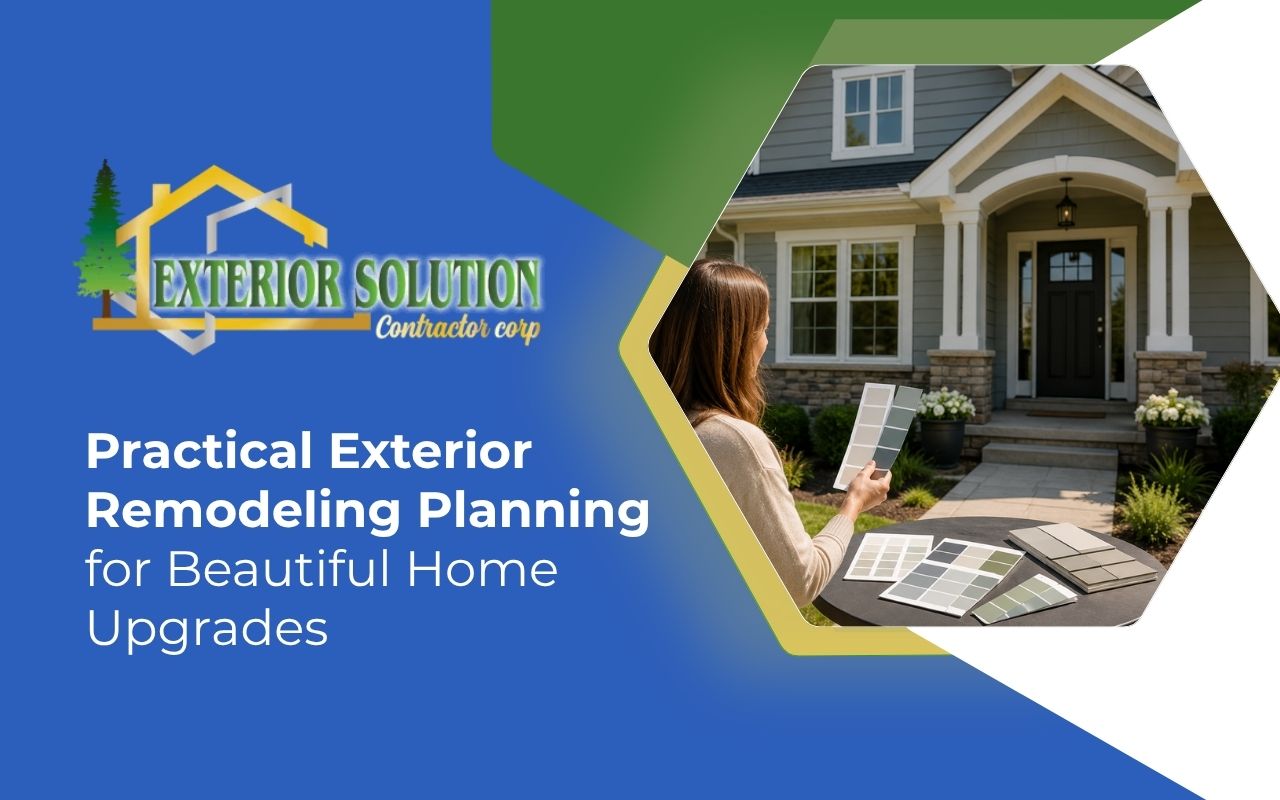 exterior remodeling planning with exterior color samples