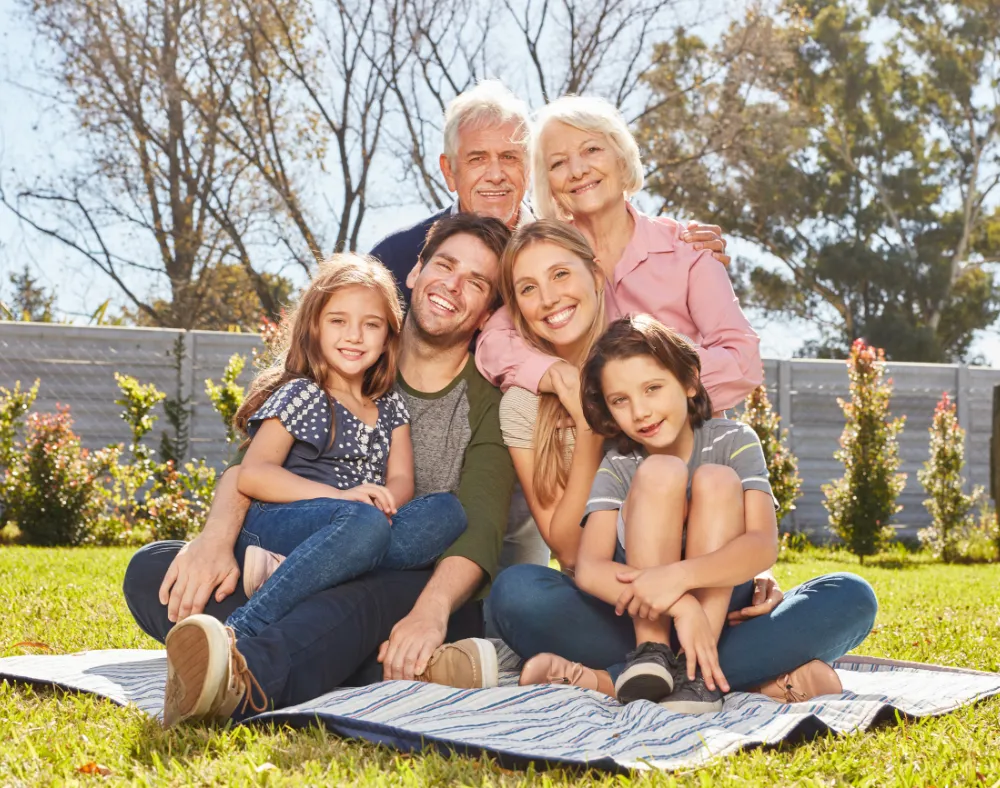 a happy extended family after therapy with dr. nicole parker